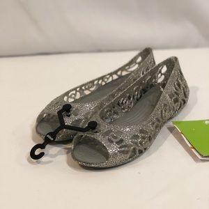New Glitter Crocs Isabella Flats Size 3